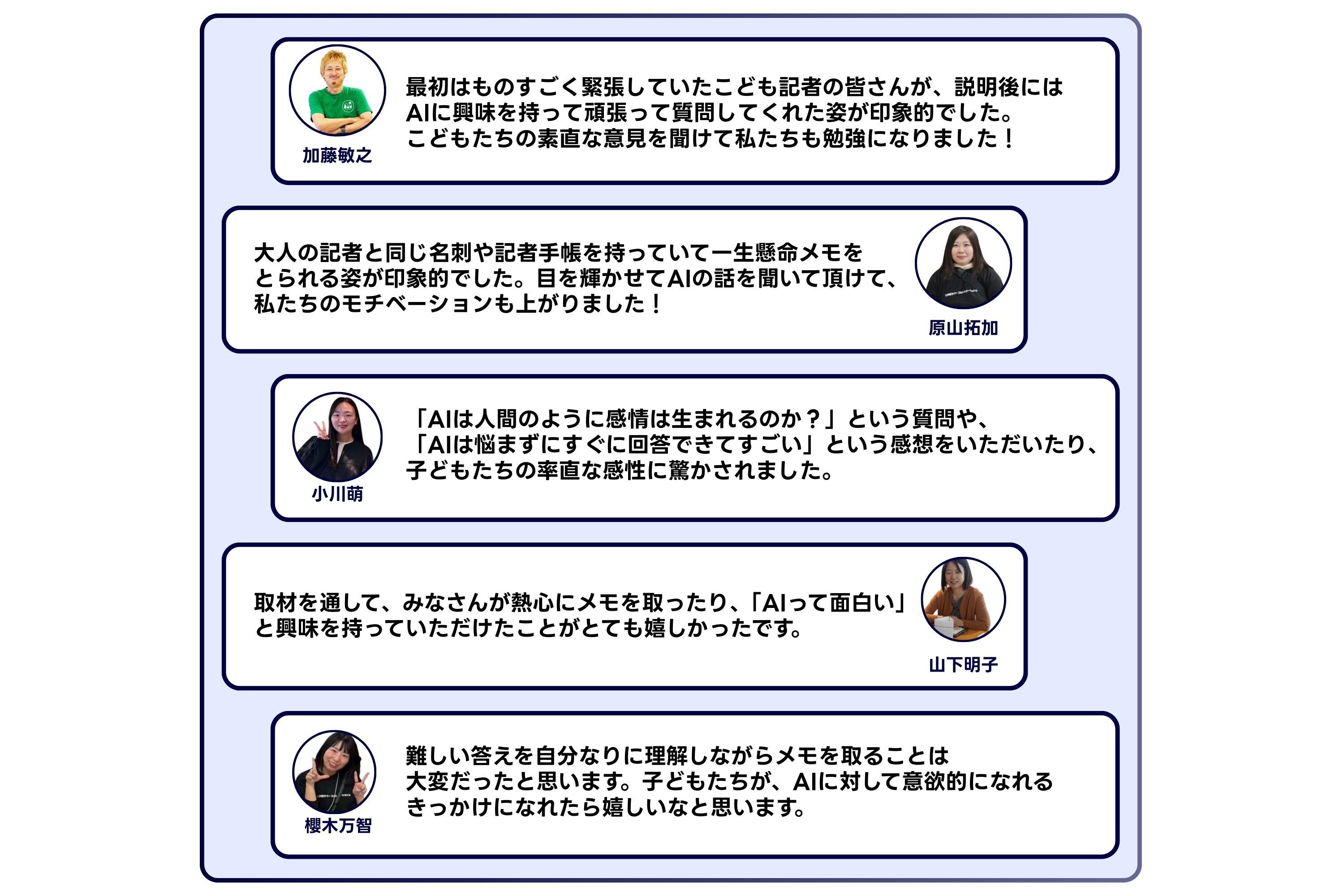 社員の感想スライド
